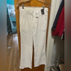 White linen wide leg pants XXS